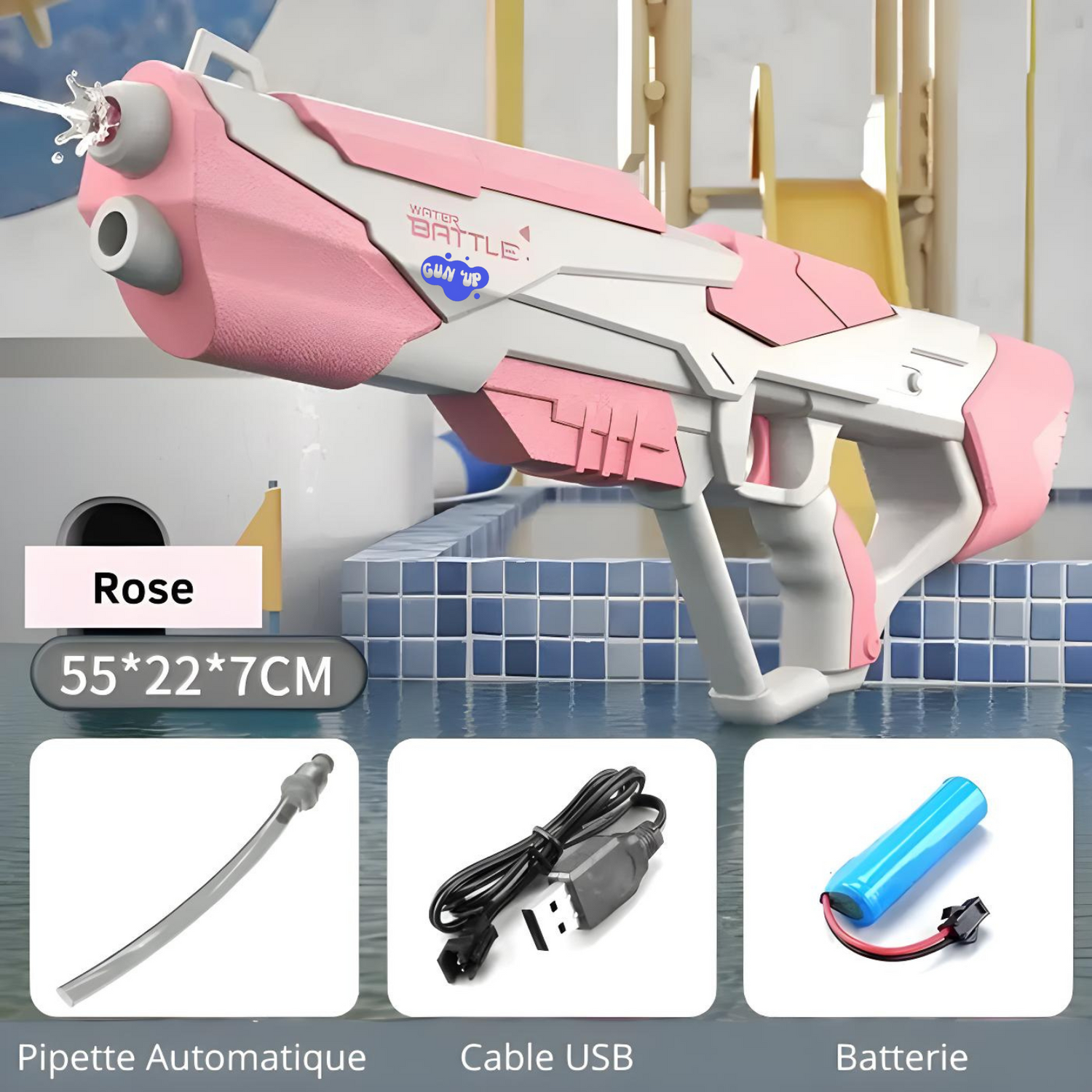Gun’up™ Blaster – La bête de jet pour les vraies batailles d’eau (électrique)